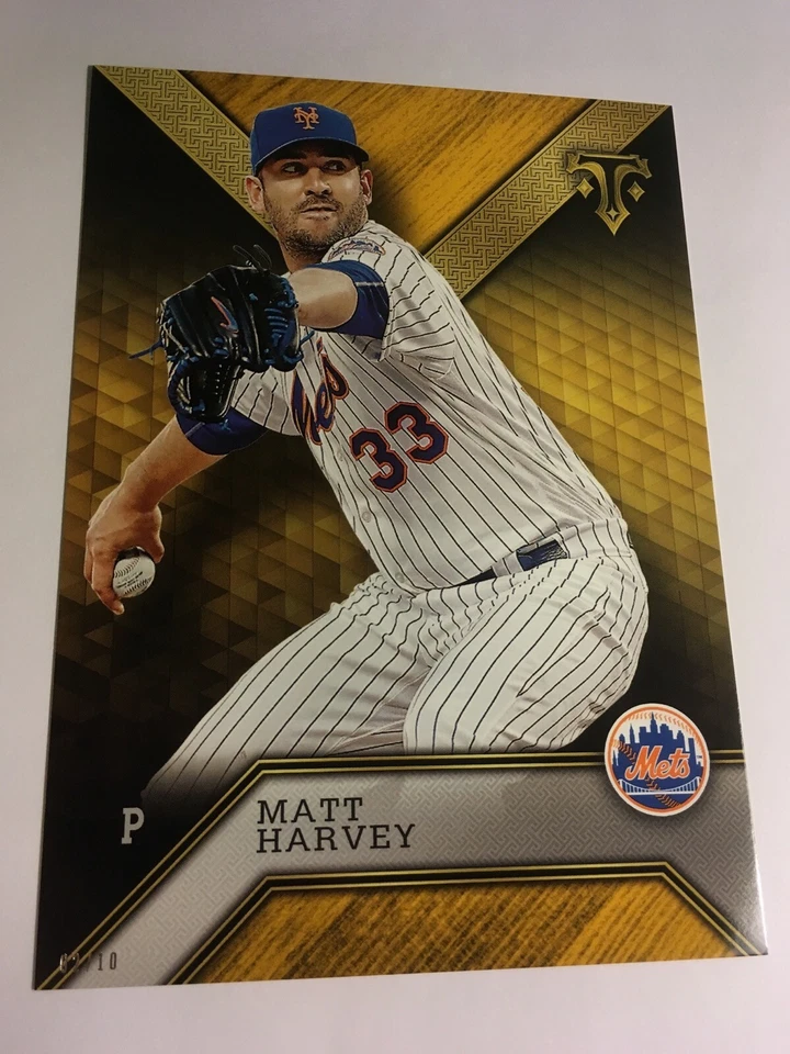 2016 Topps Triple Threads Jumbo 5x7 Matt Harvey Mets 48 #’d 03/10 Gold - Image 1 of 1