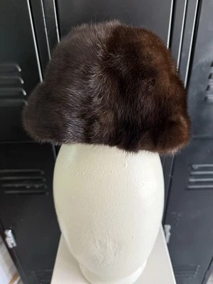 SOMBRERO CUBO VISÓN CHOCOLATE NEGRO VINTAGE CON VISERA (21,75" CIRCUNFERENCIA) Foto 1 de 4