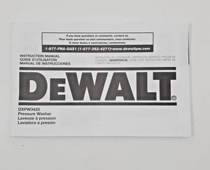 owners instruction manual booklet - DeWalt Pressure Washer DXPW3425 - Picture 1 of 3