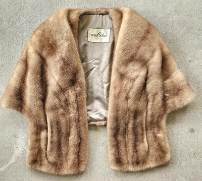 Mantón envolvente vintage MM Cohen Little Rock Arkansas estola de piel de lujo mediados de siglo Foto 1 de 4