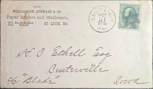 St. Louis Missouri Fancy 6 Pointed Star Cancel c1870s Paper Stationer CC TP - Picture 1 of 2