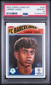 PSA 10 Lamine Yamal 2023 Topps Living Set #596 Barcelona Rookie Card - Picture 1 of 3