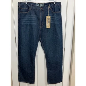 NWT 626 Blue Mens Relaxed Fit Straight Leg Jeans Size 44x34 Dark Wash Denim - Picture 1 of 5