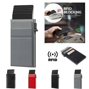 Luxus Kreditkarte Pop Up Halter Aluminium RFID Schutz Slim Geldbörse Geschenk - Bild 1 von 17