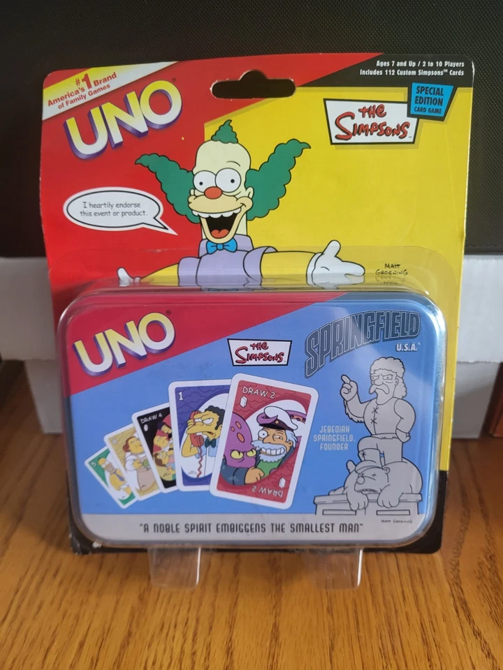 🃏 2005 The Simpsons Springfield Edition UNO Card Game (Sealed) – Krusty Cover - Image 1 of 4