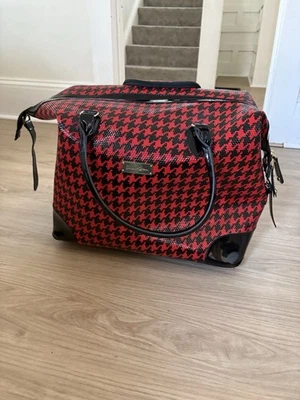 Samantha Brown Weekender Bag On Two Wheels Red And Black 18”x15.5”x9.5” - Image 1 of 4