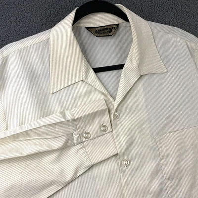 复古 Triumph of California 衬衫男式大号复古聚条纹 70 年代迪斯科 Groovy — 第 1/4 张图片