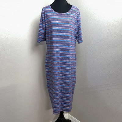 Vestido recto informal LulaRoe para mujer XL rojo blanco y azul estampado patriótico de flechas Foto 1 de 4