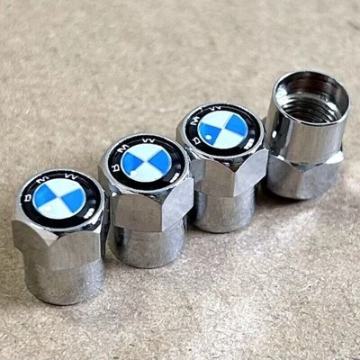 4xs Ventilkappen Aluminium For BMW Logo Auto Luftventil Abdeckungen Ventilkappe - Image 1 of 4