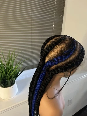 Listo para enviar al día siguiente. Peluca, (Envío Gratis) Peluca Trenzada Puntada Negra. Foto 1 de 4