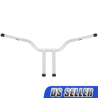 Premium Silver T-Bar Handlebar 14" Rise For Harley Dyna Softail Sportster FLHR Foto 1 de 4