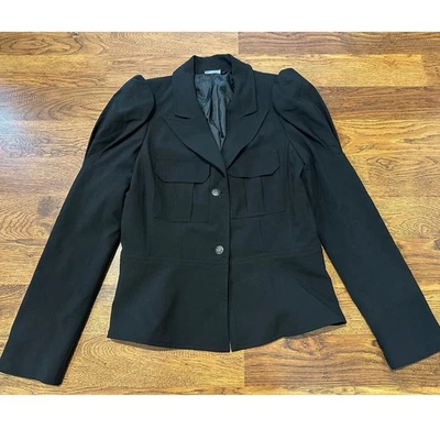 Blazer Militar Allen B Schwartz Lux - Negro - Talla Mediana Elegante Moda Moderna Foto 1 de 4