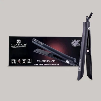 $385 Royale Platinum Genius Heating Hair Straightener Ceramic Plates 1.25" Black - Image 1 of 3