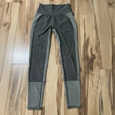 Leggings Free People Movement Talla XS Suave Textura Gris Oliva ColorBlock Cintura Alta Foto 1 de 4