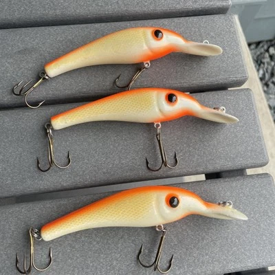 Винтажная приманка Lindy Little Joe Shadling Shallow 5,5 дюйма приманка Walleye лот из 3 - Изображение 1 из 3