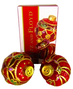 Salero y pimentero navideño Fitz And Floyd 2017 renacimiento Navidad - Imagen 1 de 11