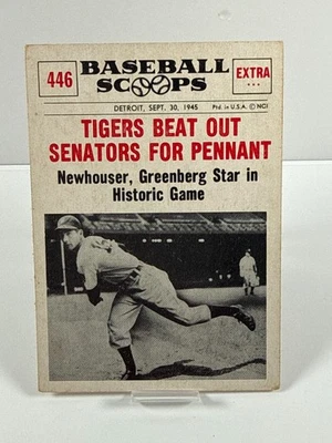 1961 Nu-Cards Baseball Scoops - Hal Newhouser #446 - Image 1 of 2