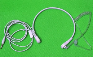 Słuchawki w stylu FBI Gardło Mikrofon Redukcja szumów Zestaw słuchawkowy do Apple iPhone 3,5 mm biały - Zdjęcie 1 z 1