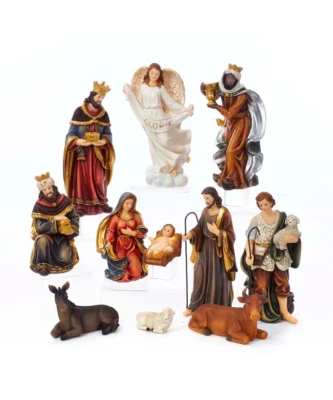 Juego de piezas de mesa belén de Navidad de resina polivinílica Kurt Adler, 11 piezas Foto 1 de 2