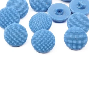 Lot (12) 18mm 1930s vintage Czech blue dimple glass buttons - Foto 1 di 2