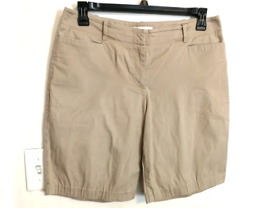 Pantalones Cortos Talbots Mujer 10 Marrón Tostado Chino Bermudas Caqui Bolsillos Informales Exterior Foto 1 de 4