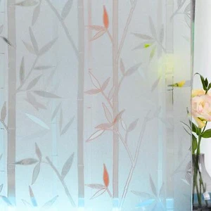 Static Cling Window Filmprivacy Door Filmdecorative Glass Filmbamboo Stained Gla - Picture 1 of 9