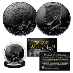 2020 BLACK RUTHENIUM JFK Kennedy Half Dollar U.S. Coin w/COA (Philadelphia Mint) - Picture 1 of 1