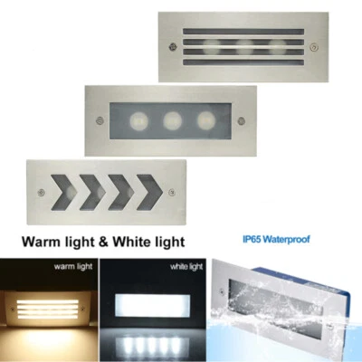 Lámpara de pared empotrada LED escalera jardín exterior impermeable IP65 Foto 1 de 4