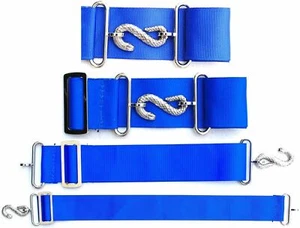 EXTENSIÓN EXTENSOR DE CINTURÓN DELANTAL PARA DELANTALES MASÓNICOS AZUL/PLATA - Imagen 1 de 5