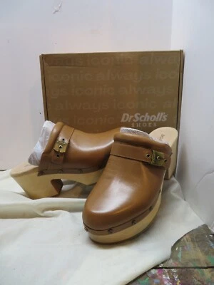 NUEVO Zapatos Zueco Mujer DR. SCHOLL'S ORIGINAL JOY Cuero Tostado Talla 10 M AUTÉNTICOS Foto 1 de 4