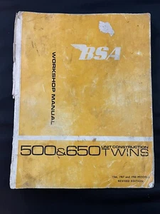 Vintage Motorcycle BSA 500 & 650 TWINS WORKSHOP MANUAL 1966 1967 1968 Models - Picture 1 of 14