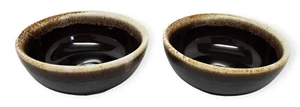 Pfaltzgraff - Gourmet Brown - Pair of Coupe Cereal Bowls - Brown Drip - C - Picture 1 of 14