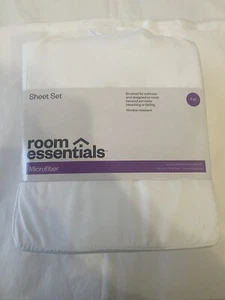 Room Essentials Full Microfiber Sheet Set White,Wrinkle Resistant. Oeko-Tex. NWT - Picture 1 of 2