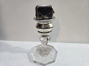 Working Vintage Thorens Crystal Glass Base Table Lighter Single Claw  7567/40 - Picture 1 of 12