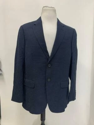 Blazer Abrigo Deportivo Emporio Armani Para Hombres 46R Azul Marino Punto Geométrico Chaqueta 44R Foto 1 de 4