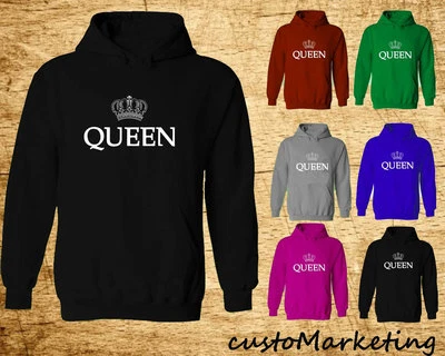 QUEEN Crown HOODIE Sweatshirt Crown Queen Hoodie Gym King Queen Sweater Best Gif - Image 1 of 2