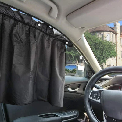 2x Car Isolation Curtain Protection Air conditioning Sun Shade Accessories Black - image 1 of 4