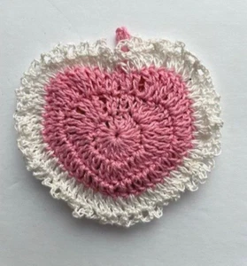Pink Crochet Heart Sachet / Ornament - Picture 1 of 1