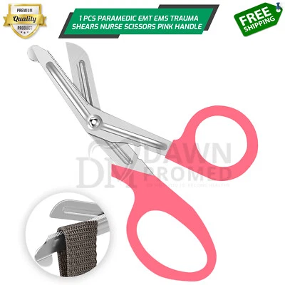 Paramedic EMT EMS Trauma Shear Nurse Scissor First Aid 7.25" Pink German Grade - Image 1 of 4