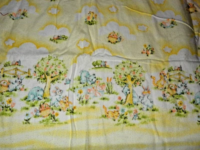 老式邓迪婴儿接收毯林地动物黄色 30 x 40 — 第 1/3 张图片