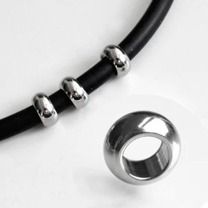 ID Ø 3 a Ø 8 mm Acero Inoxidable Gran Agujero Deslizante Deslizante Cuentas Redondellas Anillos - Imagen 1 de 16