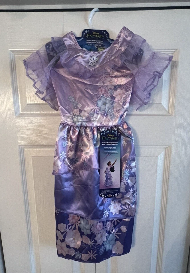 Disney Encanto ISABELA Dress Costume Size 4-6x Purple