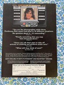 Vintage 1994 Penthouse Interactive CD ROM Print Ad Windows/Macintosh Ad Only - Picture 1 of 7