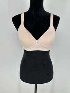 NEW Breezies Women’s 36B Floral Stripe Seamless Wirefree T-Shirt Bra Champagne - Picture 1 of 10