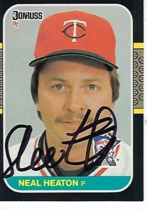 NEAL HEATON SIGNED 1987 DONRUSS #615 - MINNESOTA TWINS - Picture 1 of 1