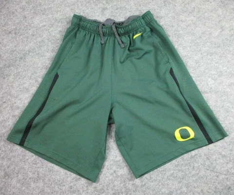 Ducks Shorts Men's Medium Green Nike Basketball University Oregon Logo Dri Fit Cover