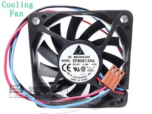 DELTA EFB0612HA -F00 DC 12V 0.18A 3-wire 60x60x10mm Server Square cooling fan - Afbeelding 1 van 4