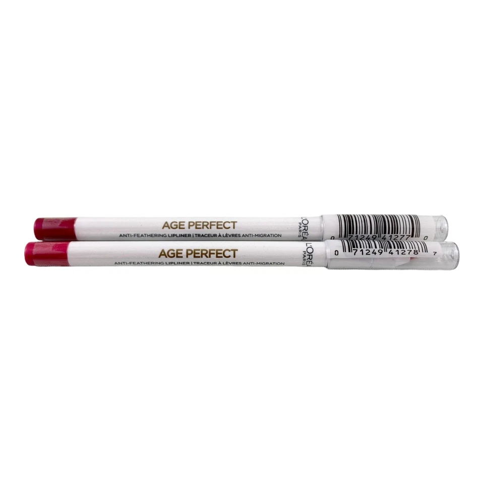L'Oreal Age Perfect Anti-Feathering Lipliner LOT OF 2 Burgundy Plum 0.04oz ea. - Image 1 of 4