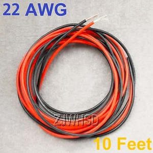 22 AWG 10 Feet (3m) Gauge Silicone Wire Flexible Stranded Copper Cables for RC - Picture 1 of 1