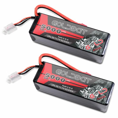 2Pcs 5000mAh 3S 50C 11.1 Hardcase Lipo Battery with Deans Plug for RC Car Truggy - Image 1 of 4